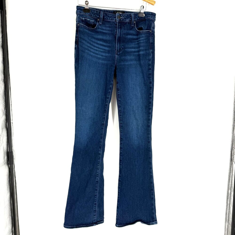 Paige High Rise Laurel Canyon Bootcut Jeans Women Sz 31 Denim Dark Wash Western